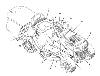 Decals Diagram and Parts List for 7800506-312006X66A 2009 Briggs and Stratton Lawn Tractor